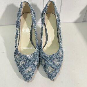 Elegant Blue Tweed Heels